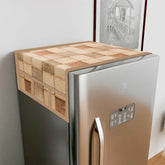 Heart Home Fridge Top Cover & Handle Cover Set | Fridge Top & Handle Cover Set | Refrigerator Cover & Handle Cover Combo Set | Chatai Fridge & Handle Cover | Brown